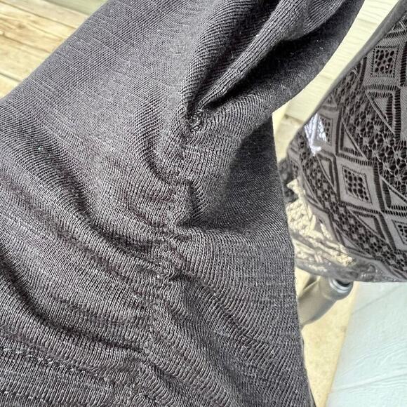 Vanity black long sleeve top with lace back, women's size M - Picture 6 of 7